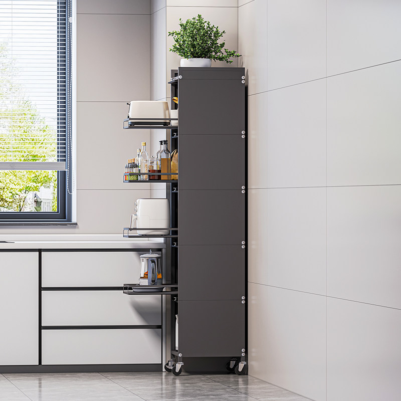 厨房夹缝储物柜靠墙落地多层冰箱侧面抽屉柜20公分窄柜抽拉式收纳
