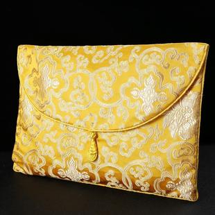 特卖大号装佛经经书的收纳袋子经文布袋裹书本包经布批發定制金黄