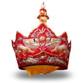 23新款 毗卢帽法师帽高档五佛冠法会用品僧帽传统纯手工刺绣带铁皮