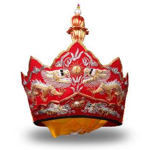 23新款毗卢帽法师帽高档五佛冠法会用品僧帽传统纯手工刺绣带铁皮