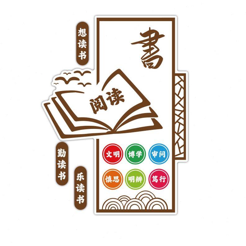 儿童图书角布置装饰画阅读区绘本馆环创阅览室幼儿园背景文化墙贴