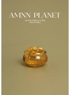 AMNN 黄水晶聚宝盆摆件家具客厅装饰品招财进宝摆设开业乔迁礼品