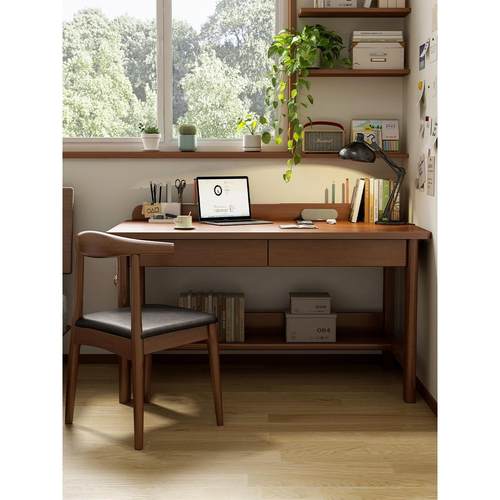 实木书桌家用现代简约办公桌电脑桌卧室学习桌小户型学生写字桌子