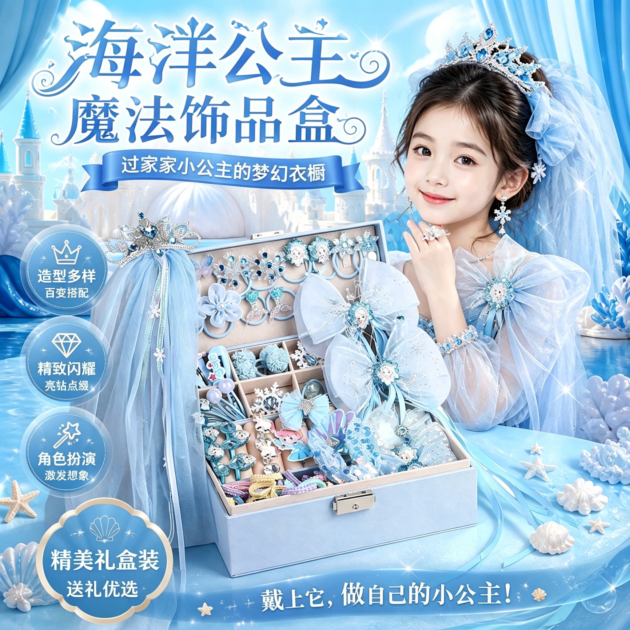 女孩冰雪公主的梦幻首饰生日礼物图片