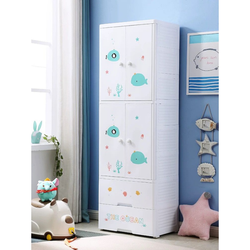 速发宝宝衣柜大号双开门组婴抽屉式储物柜合儿衣柜收纳柜儿童衣柜