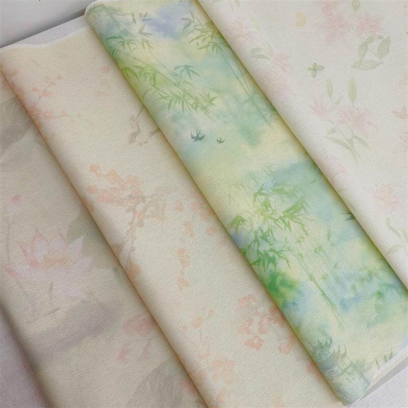 速发国风绣布十字绣DIY绚彩布背景布炫彩布+布料+竹荷花腊梅百合2