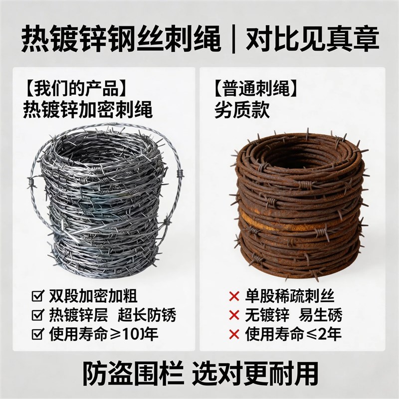 速发钢丝刺绳加密防护网刺丝铁丝网刺钉刺绳围墙防盗网防爬刺监狱