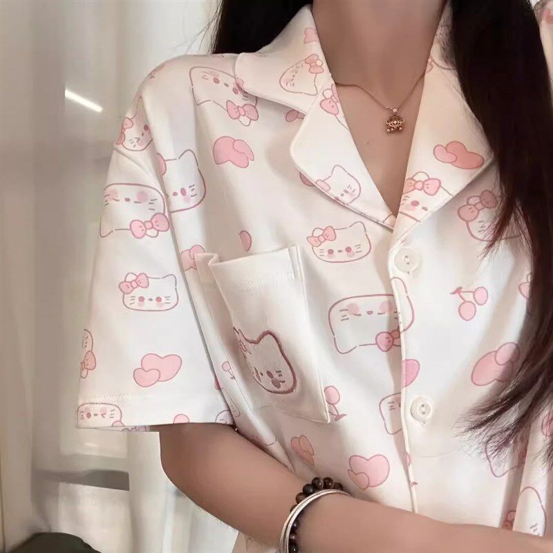 速发纯套棉衣夏季新款薄款韩版甜美少大码家居服睡装