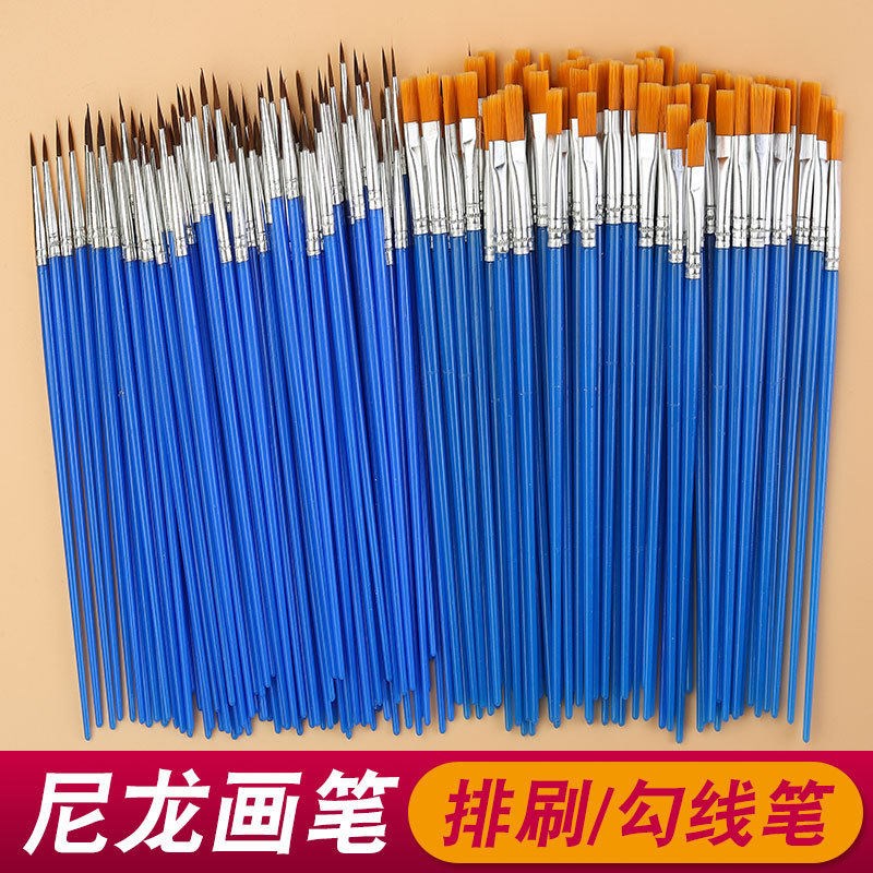 速发儿童尼龙毛数字油画笔涂鸦涂色颜料画刷幼儿园描线勾线笔水彩