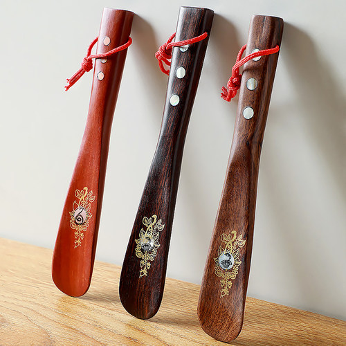 速发实木鞋拔子长柄提木器长身家用小随把辅助器鞋扒子鸡翅鞋穿鞋