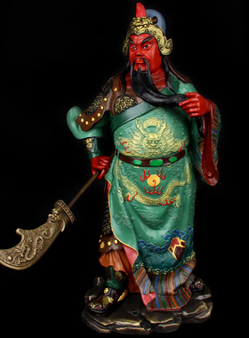 速发朴 关手工彩绘1.尺铜立器公摆件