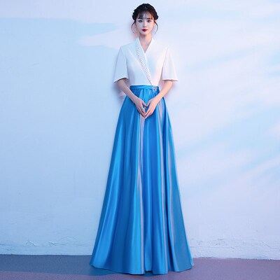 速发大合唱指出服长裙2024人款舞台主持新演挥服学生红歌合唱团礼