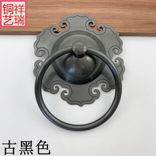 速发仿古大门铜拉手纯铜门环装饰复黄全铜实式铜门环老心木门古铜