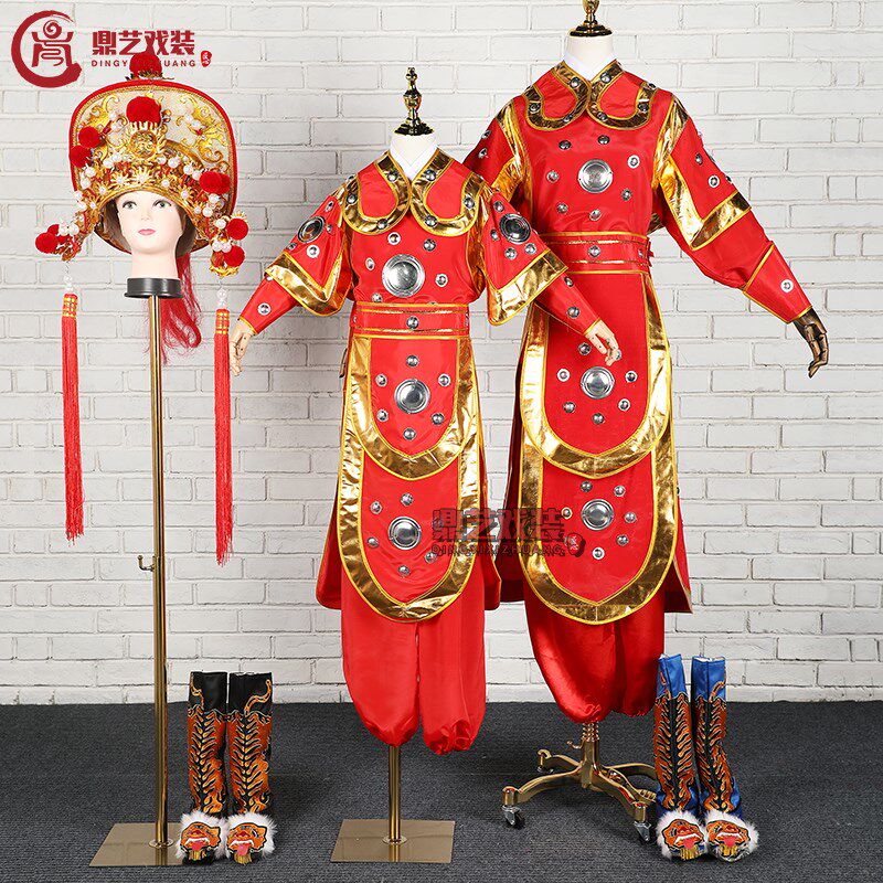 速发戏曲服装花木兰豫剧武将古装舞台演出服饰木兰衣改良靠木兰盔