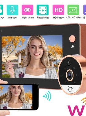 速发video peephe 4.i g FI Door ViewerIDoorbe IR iWht Visi