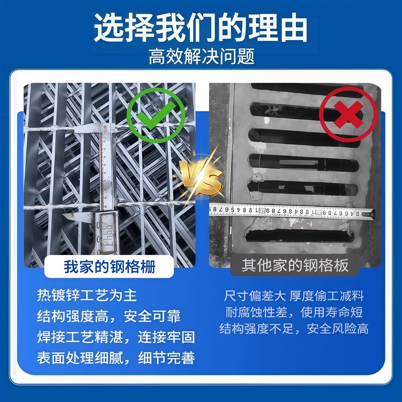 速发热浸镀锌钢格栅楼梯防滑踏步板排水沟集水井盖板光伏平台承重