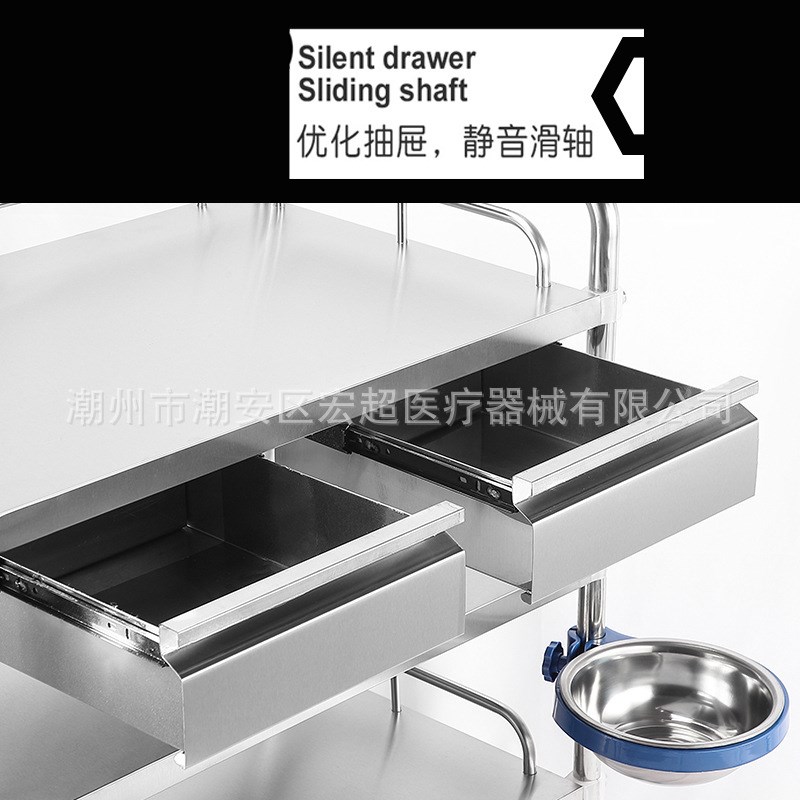 速发加组器械台不车钢推锈厚装多层车院仪器车带轮滑小推车