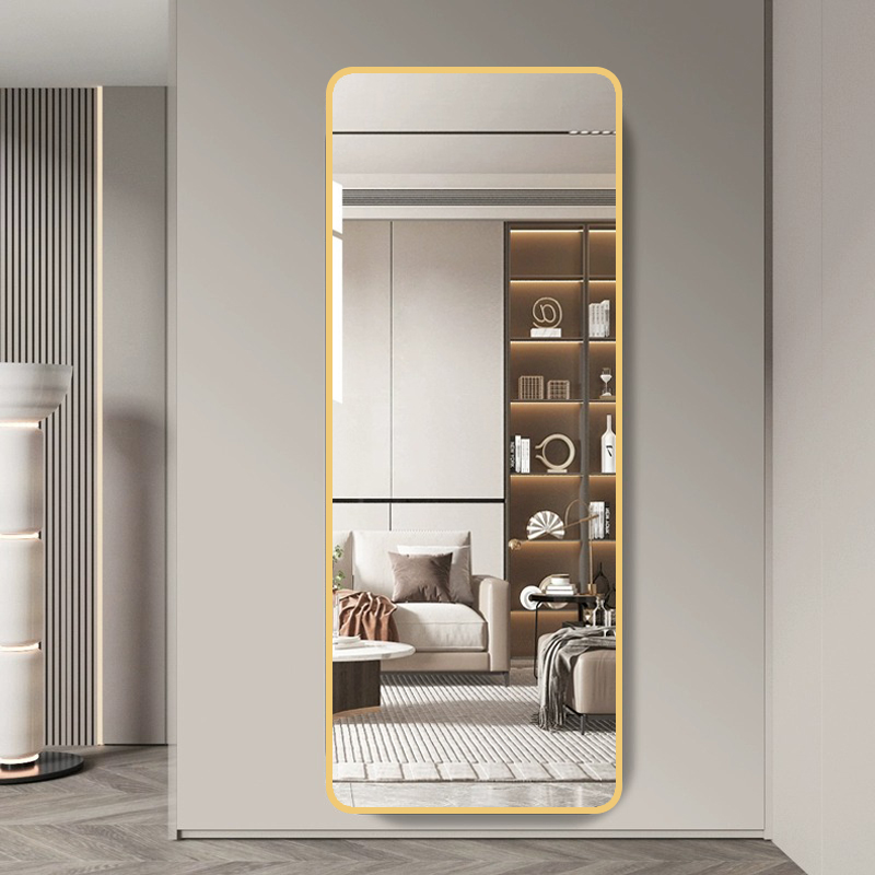 速发轻奢高级感全不穿衣玻璃镜壁家用卧室身变形金框换衣试衣镜子