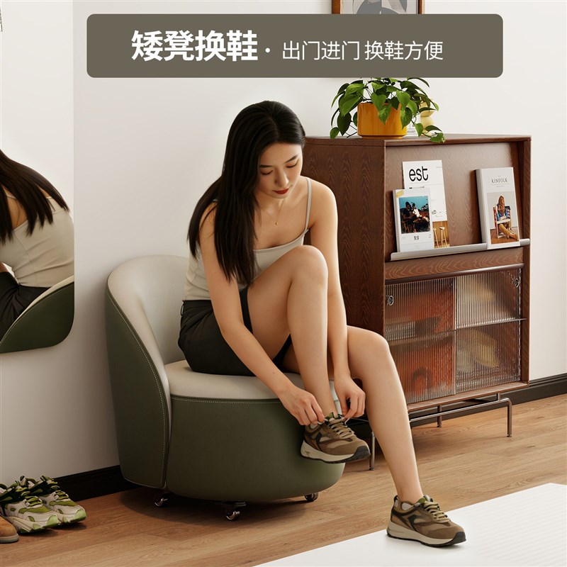 速发向轮小凳子家用滑轮矮凳儿童板凳小椅子带轮移动圆凳客厅沙发