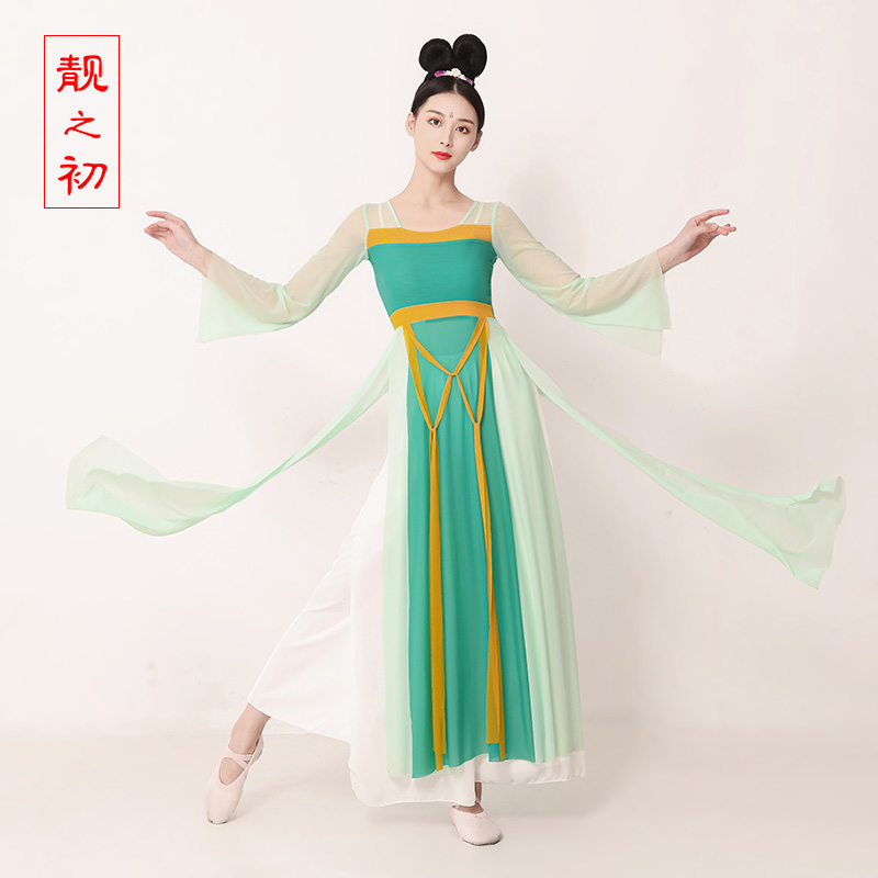 速发古典舞演出服中国风舞蹈服装古风身韵练功服纱衣古典舞蹈服飘