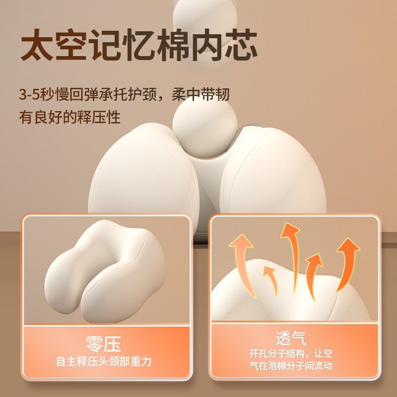 速发跨透u型枕轻便携带情侣旅行颈枕慢回弹颈气承托护境优质睡眠u