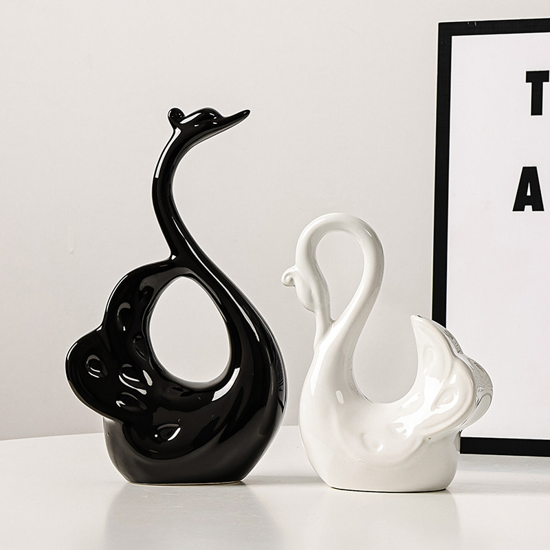 速发高厅酒柜电视柜家居装饰品轻鹅摆件天奢高级感客端大气上档次