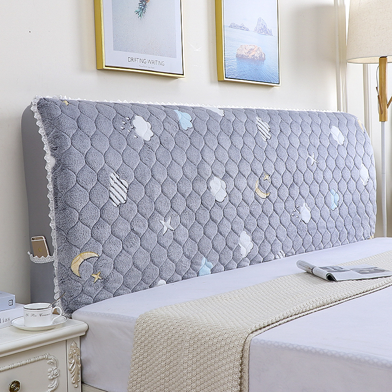 速发能弹力床头罩套全包软包实木保皮罩软床头床护床套防尘罩布通