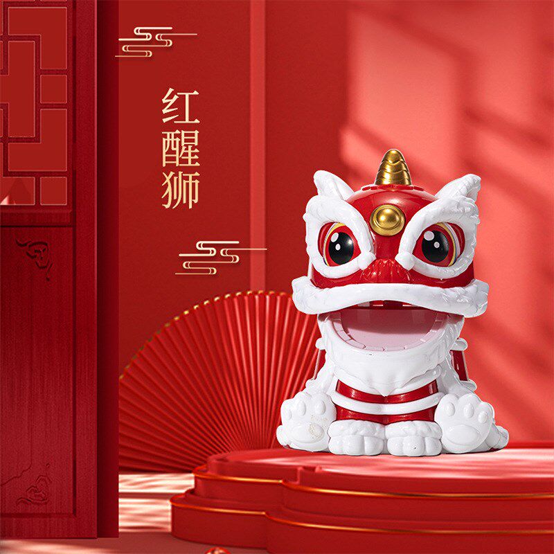 速发车载中控国车内太能台潮摇头招财醒狮摆件汽副车驾驶狮头装饰