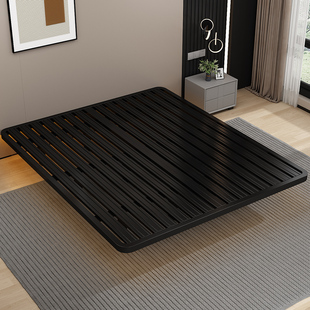 速发悬浮床架子极简无床头排骨架铁日双人主卧艺式矮床悬空床