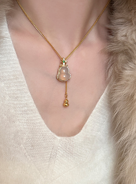 轻奢福禄玉髓葫芦项链高级感小众