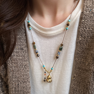 新中式福禄葫芦长款毛衣链女2025新款爆款轻奢高级感项链颈链配饰