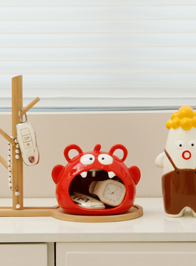 入门玄关钥匙收纳摆件装饰品多巴胺客厅电视柜高级感软装小众摆设