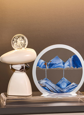 高级感时来运转流沙画 画摆件电视柜酒柜子玄关客厅高档装饰品办