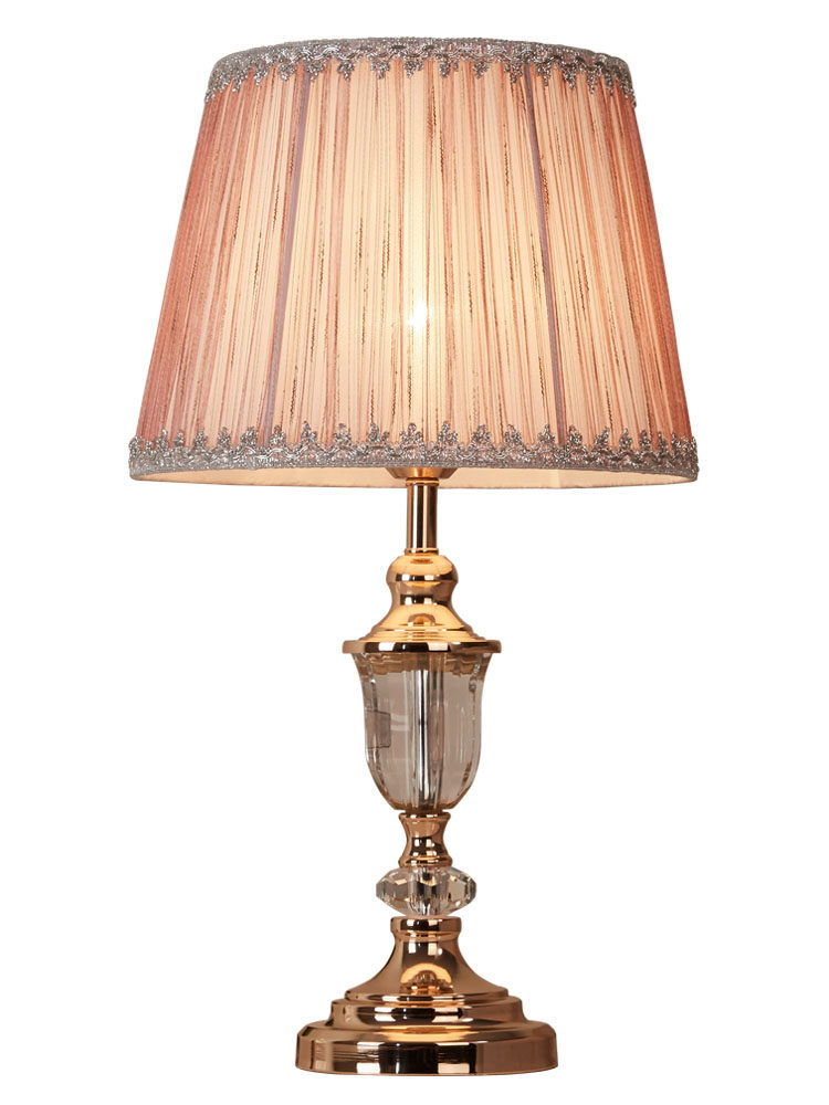 轻奢台灯卧室p床头简约现代时尚家用水晶灯温馨浪漫粉色结婚礼物