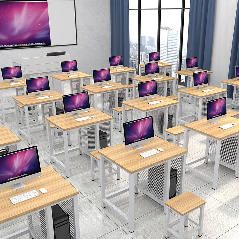 盛浪机房电脑桌培训班电脑台式桌中小学生学校教室微机房单人学生