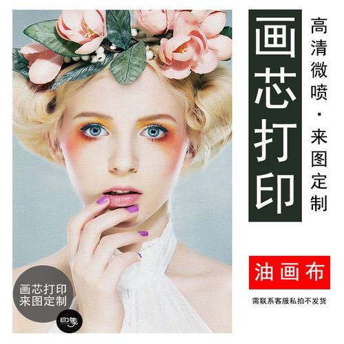 客厅北欧是装饰画来图定制油画布