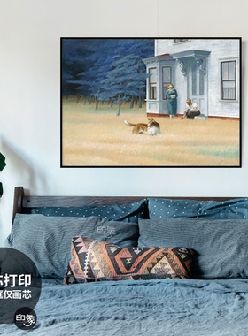 科德角的晚上 Edward Hopper霍普  现代轻奢客厅书房卧室装饰画芯