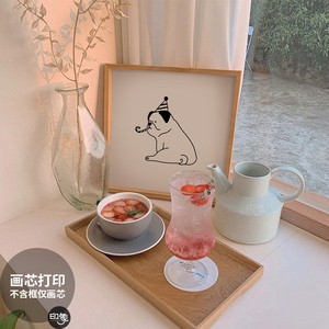 印象视觉 一家人北欧小众宠物狗装饰画芯儿童房卧室宠物店挂画心