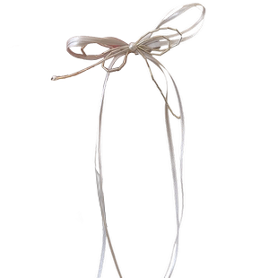 高级感蝴蝶结发夹女2025新款银色流苏丝带编发头饰两侧夹飘带发饰