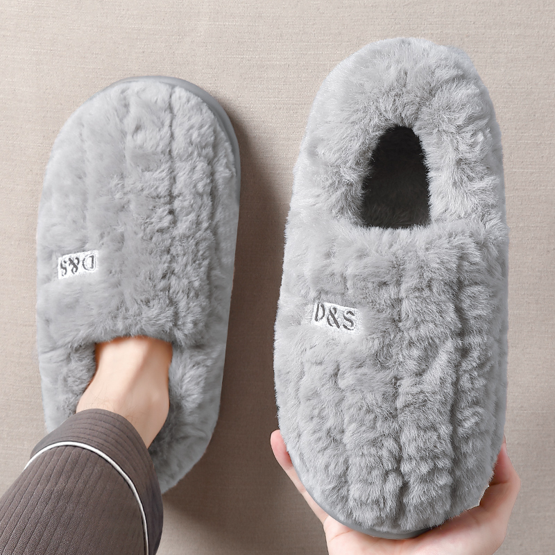 毛毛绒棉拖鞋男款冬季2025新款