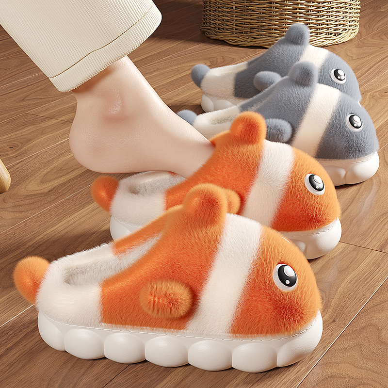 踩屎感棉拖鞋女士卡通厚底防滑