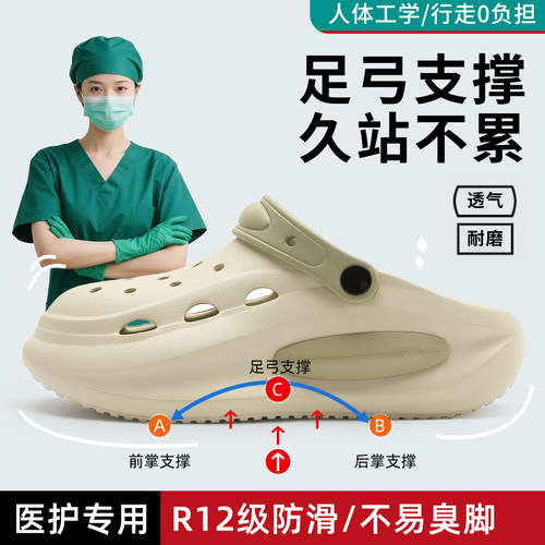 手术室拖鞋女款有足弓不累脚防滑