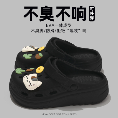 可爱猫咪洞洞鞋女款外穿2025新款