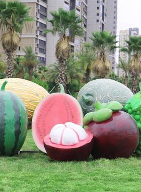 户外仿真水果蔬菜造型雕塑农场南瓜玉米辣椒苹果田园大型装饰摆件