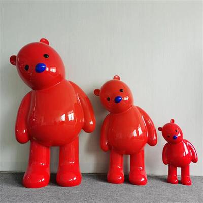 张占占pupu熊网红卡通兔子大摆件玻璃钢雕塑商场户外店铺美陈装饰