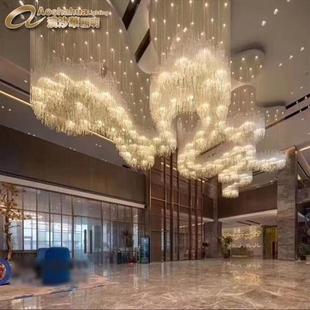 大型酒店水晶吊灯售楼部沙盘会所别墅大堂厅异形工程大吊灯