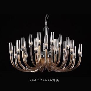 欧式 酒店饭厅灯后现代餐厅卧室灯具北欧创意别墅灯饰 水晶吊灯美式
