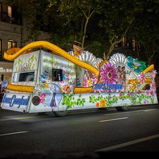 巡游花车户外创意广场园林游乐园场所节日广告宣传玻璃钢彩船