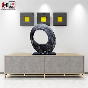 全新新款 摆件抽象透明雕塑艺术品创意树脂工艺品酒店配饰 现代中式