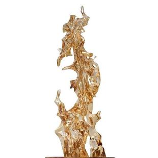 酒店大堂新中式 饰 铂晶太湖石大型落地摆件树脂雕塑艺术品透明软装